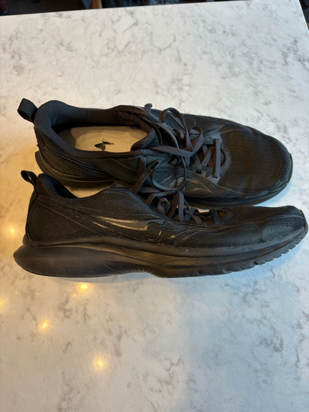 Saucony All-Black Lightweight Running Sneakers